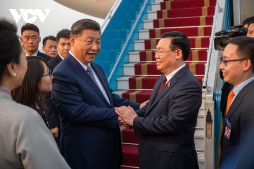 Xi Jinping and his wife seen off at airport by NA Chairman - ảnh 1