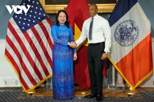 Vice president meets New York City mayor  - ảnh 1