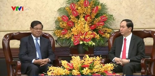 越南国家主席陈大光会见柬埔寨副首相韶肯 - ảnh 1