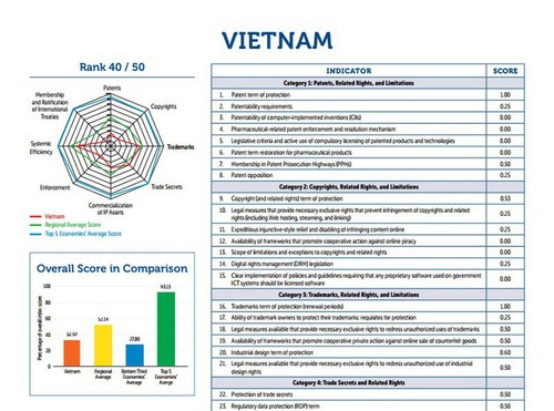 Рейтинг Вьетнама повысили в международном индексе интеллектуальной собственности - ảnh 1