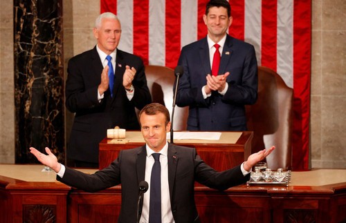 Президент Франции Эммануэль Макрон выступил в Конгрессе США - ảnh 1