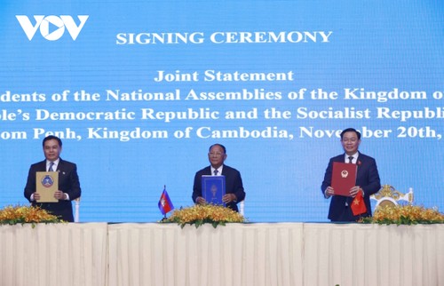 Парламенты Камбоджи, Лаоса и Вьетнама подписали Совместную декларацию - ảnh 1