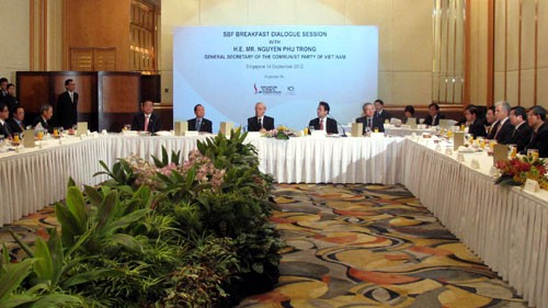 Party leader Nguyen Phu Trong concludes his official visit to Singapore - ảnh 1