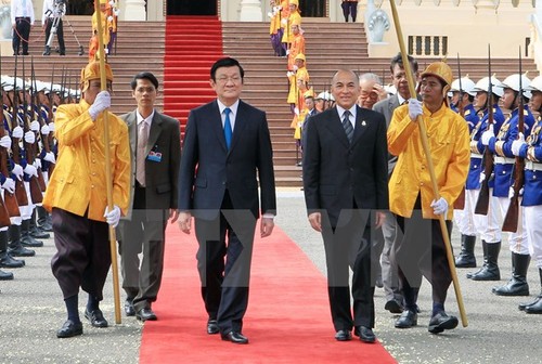 President Truong Tan Sang leaves for Cambodia - ảnh 1
