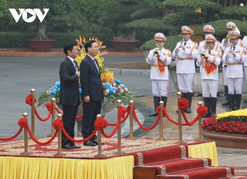 Toàn cảnh lễ đón và hội đàm giữa Chủ tịch nước Việt Nam và Tổng thống Philippines - ảnh 2