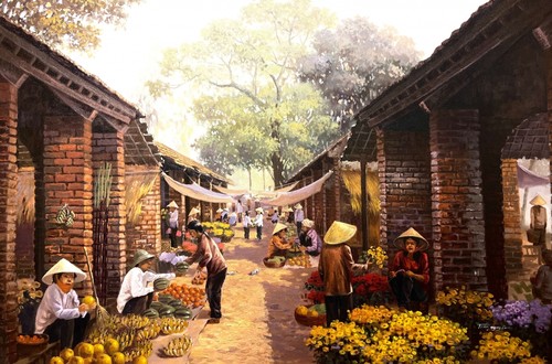Xao xuyến phong vị Tết xưa qua tranh của họa sĩ Trần Nguyên - ảnh 5