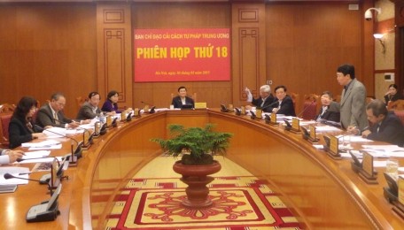 Chủ tịch nước Trương Tấn Sang chủ trì phiên họp Ban chỉ đạo cải cách tư pháp Trung ương lần thứ 18 - ảnh 1