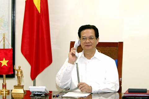  Thủ tướng Nguyễn Tấn Dũng điện đàm với Thủ tướng Nhật Bản  - ảnh 1