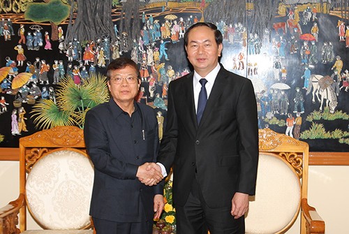 Bộ trưởng Bộ Công an Trần Đại Quang tiếp Đoàn đại biểu Bộ Nội vụ Vương quốc Campuchia  - ảnh 1