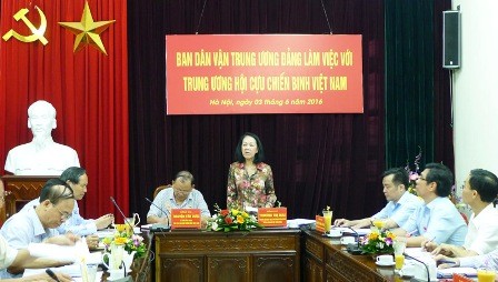 Trưởng ban Dân vận Trung ương Trương Thị Mai làm việc với Trung ương Hội Cựu chiến binh Việt Nam - ảnh 1