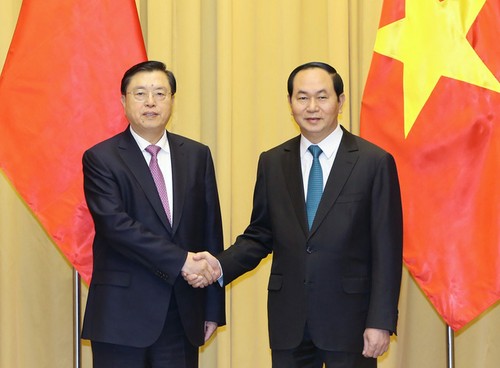 Chủ tịch nước  tiếp Ủy viên trưởng Ủy ban Thường vụ Đại hội Đại biểu Nhân dân Toàn quốc Trung Quốc - ảnh 1