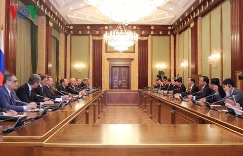 Chủ tịch nước Trần Đại Quang hội kiến Thủ tướng Liên bang Nga D.Medvedev - ảnh 1