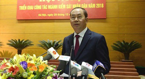 Chủ tịch nước Trần Đại Quang dự hội nghị triển khai công tác của ngành kiểm sát năm 2018 - ảnh 1