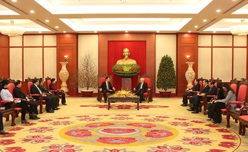 Tổng Bí thư Nguyễn Phú Trọng tiếp Đại sứ Trung Quốc Hồng Tiểu Dũng - ảnh 1