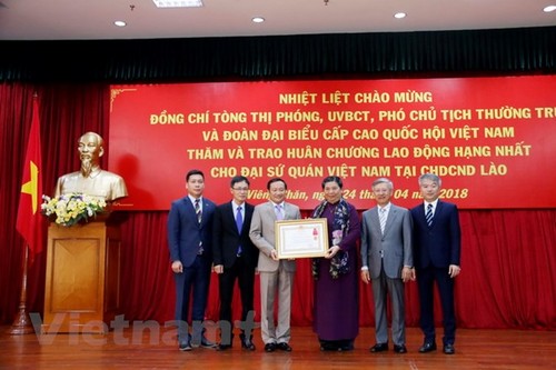 Lãnh đạo Đảng, Chính phủ Lào tiếp đoàn đại biểu cấp cao Quốc hội Việt Nam - ảnh 1