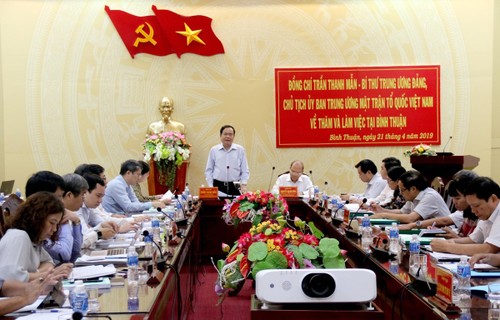Chủ tịch Ủy ban Trung ương Mặt trận Tổ quốc Việt Nam làm việc tại Bình Thuận - ảnh 1