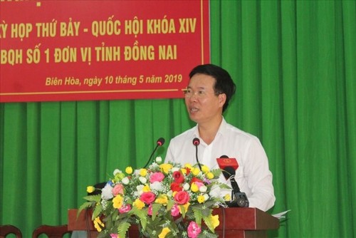 Trưởng ban Tuyên giáo Trung ương Võ Văn Thưởng tiếp xúc cử tri thành phố Biên Hòa, tỉnh Đồng Nai  - ảnh 1
