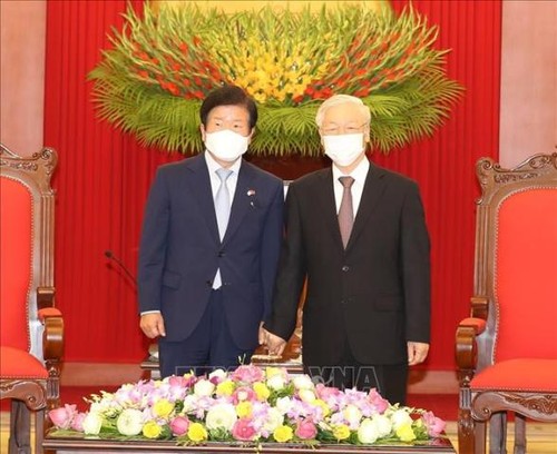 Tổng Bí thư, Chủ tịch nước Nguyễn Phú Trọng tiếp Chủ tịch Quốc hội Hàn Quốc Park Byeong-Seug - ảnh 1