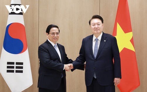 Премьер-министр СРВ Фам Минь Тинь провел встречу с президентом Республики Корея Юн Сок Ёлем - ảnh 1