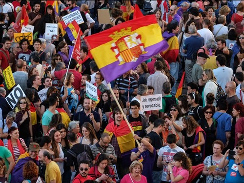 Protesta en Madrid contra monarquía española - ảnh 1