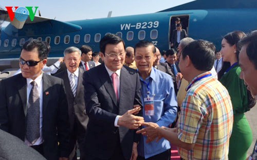 Asiste presidente de Vietnam a inauguración del aeropuerto Attapeu de Laos - ảnh 1