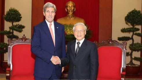 Dirigentes vietnamitas reciben al secretario de Estado estadounidense, John Kerry  - ảnh 1