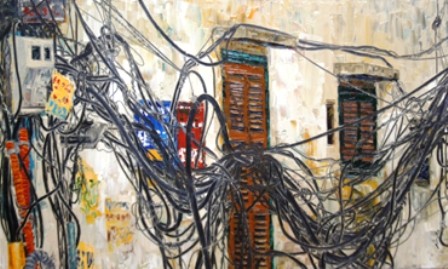 Pintor Nguyen Ngoc Dan y obras sobre cables eléctricos de Hanoi  - ảnh 3