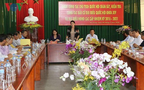 Líder parlamentaria supervisa labores pre electorales en An Giang - ảnh 1