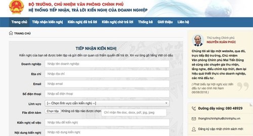 Gobierno de Vietnam abre sitio web para recibir opiniones de empresas - ảnh 1