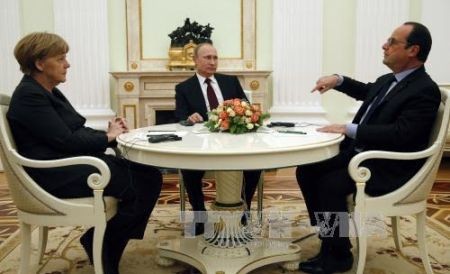 Francia, Alemania y Rusia debaten soluciones para crisis ucraniana  - ảnh 1