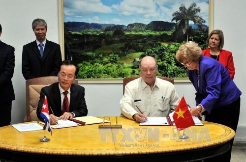 Vietnam y Cuba firman tres convenios de cooperación - ảnh 1