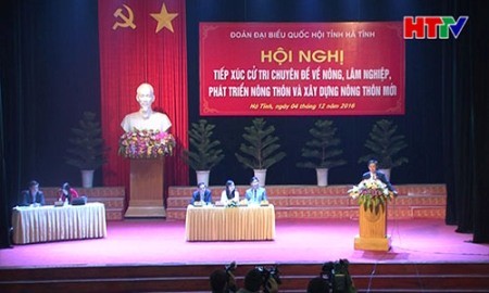 Vice primer ministro Vuong Dinh Hue contacta con electores en provincia central de Ha Tinh - ảnh 1