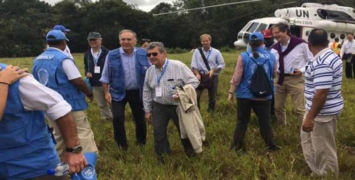 Representantes de la ONU visitan zona transitoria para guerrilla colombiana  - ảnh 1