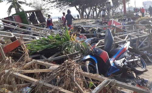 Terremoto y tsunami causan casi 400 muertos en Indonesia - ảnh 1