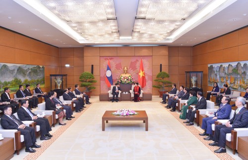Líder parlamentaria vietnamita se reúne con el jefe de Gobierno laosiano - ảnh 1