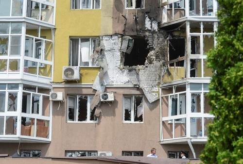 Un drone frappe un immeuble en Russie - ảnh 1