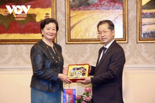Nguyên Van Quang rencontre des ambassadeurs du Cambodge, du Laos et de la France - ảnh 1