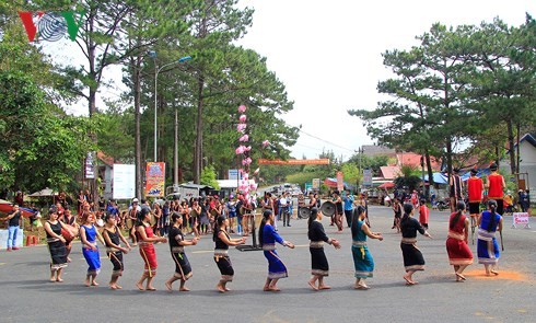 สีสันแห่งวัฒนธรรมเตยเงวียนในเทศกาลบนท้องถนนที่เขตท่องเที่ยวมังแดน  - ảnh 1