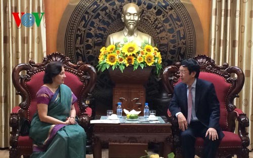 Tổng Giám đốc Đài Tiếng nói Việt Nam Nguyễn Đăng Tiến tiếp Đại sứ Ấn Độ - ảnh 1