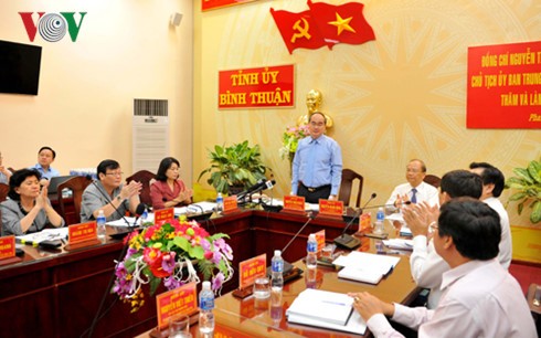 Chủ tịch Ủy ban Trung ương MTTQ Việt Nam làm việc với lãnh đạo tỉnh Bình Thuận - ảnh 1