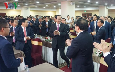 Chủ tịch nước Trần Đại Quang gặp mặt cộng đồng Việt Nam ở Liên bang Nga - ảnh 1