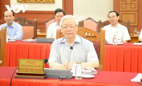 Tổng Bí thư, Chủ tịch nước chủ trì buổi làm việc với Ban Thường vụ Thành ủy Hà Nội - ảnh 1