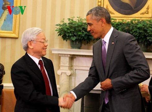 Tổng Bí thư Nguyễn Phú Trọng hội đàm với Tổng thống Hoa Kỳ Barack Obama  - ảnh 1