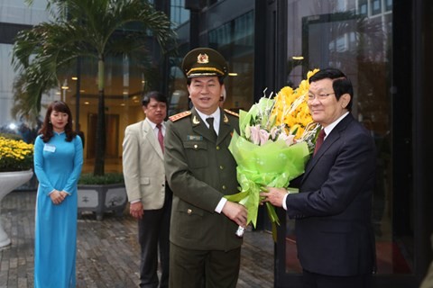 Chủ tịch nước Trương Tấn Sang dự và chỉ đạo Hội nghị Công an toàn quốc  - ảnh 1