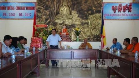 Ban chỉ đạo Tây Nam bộ thăm, chúc tết Chol chnam thmay tỉnh Trà Vinh - ảnh 1