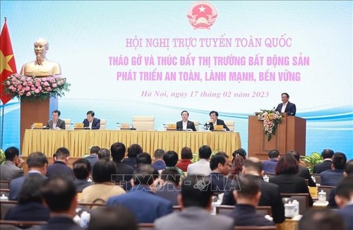 Премьер-министр Фам Минь Тинь возглавил совещание по решению проблем и продвижению безопасного, здорового и устойчивого рынка недвижимости - ảnh 1