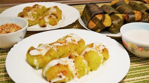 Запеченный банан со слоем клейкого риса - вкуснейший десерт мира  - ảnh 2