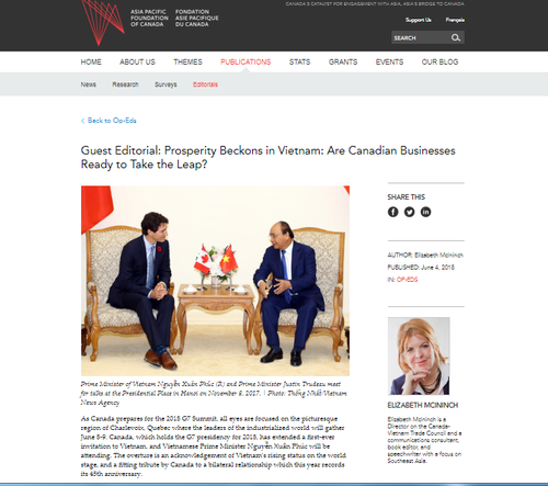 Xu thế tăng cường quan hệ Canada-Việt Nam mở ra cơ hội hợp tác lớn - ảnh 1