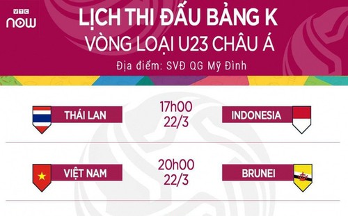 VOV, VTC độc quyền phát sóng trực tiếp bảng K vòng loại U23 châu Á 2020 - ảnh 1