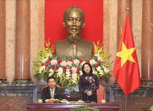 Phó Chủ tịch nước Đặng Thị Ngọc Thịnh tiếp đoàn đại biểu dân tộc thiểu số tiêu biểu Hà Giang - ảnh 1